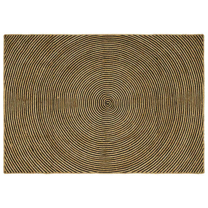 Teppich Natürlich und Schwarz 200 x 290 cm Jute