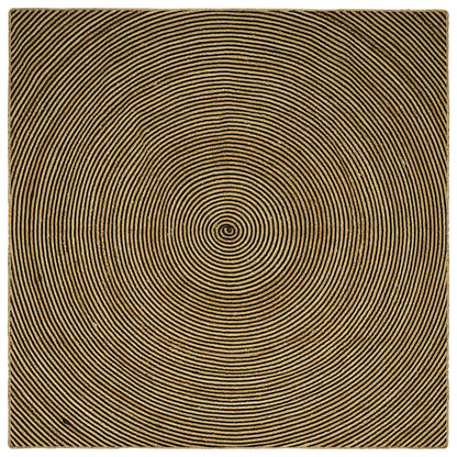 Teppich Natürlich und Schwarz 240 x 240 cm Jute