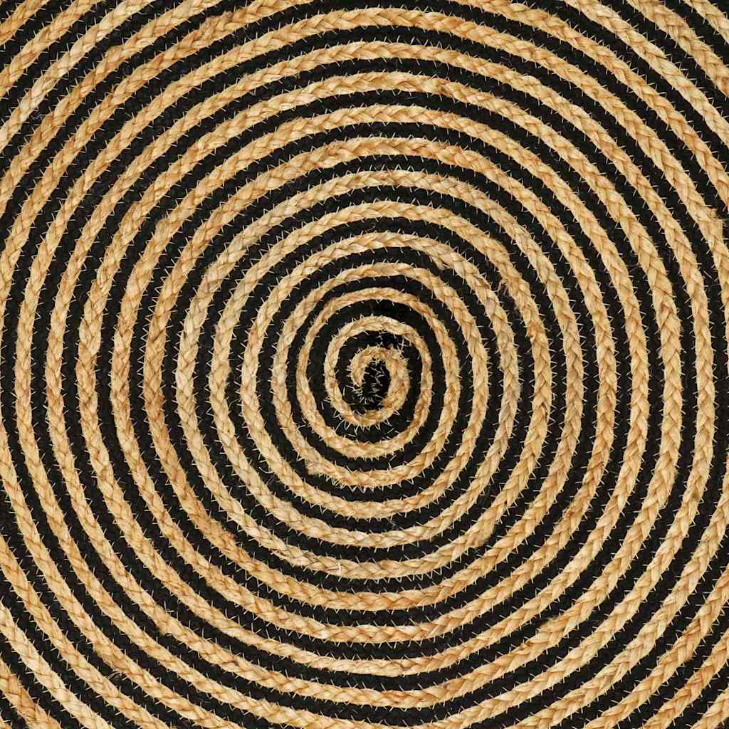 Teppich Natürlich und Schwarz 300 x 300 cm Jute