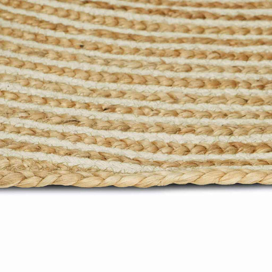 Teppich Natürlich und Weiß 205 x 305 cm Jute