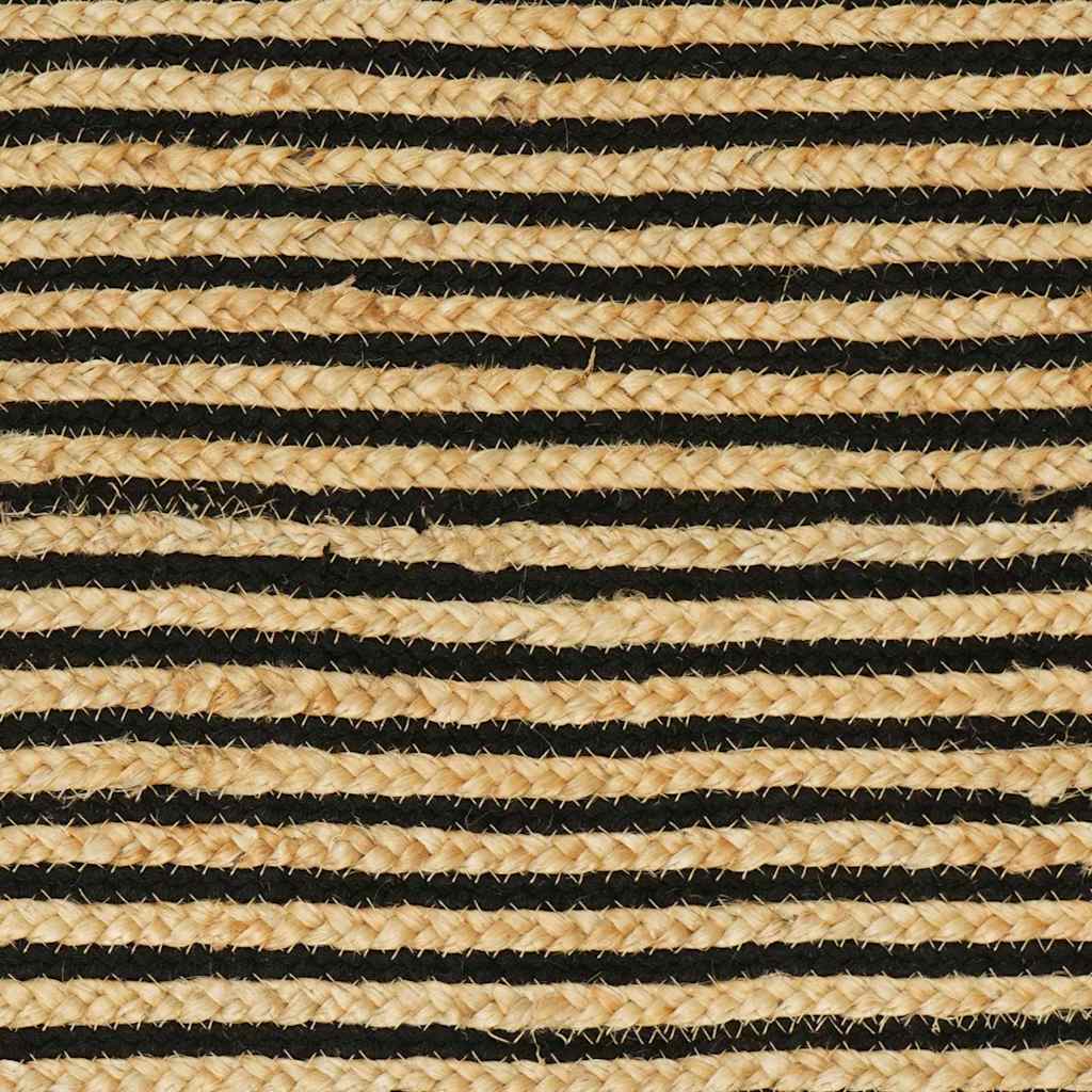 Teppich Natürlich und Schwarz 152 x 245 cm Jute