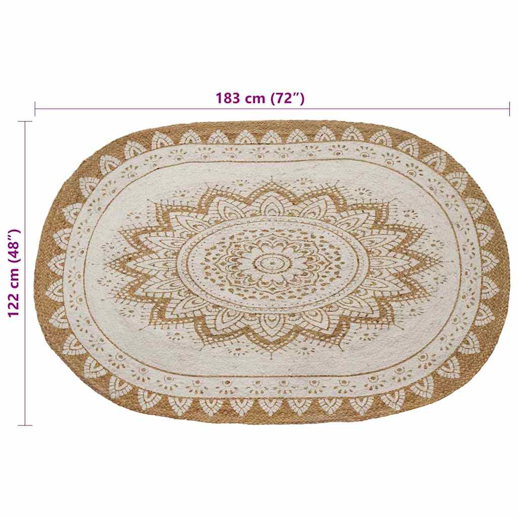 Teppich Braun 122 x 183 cm Jute