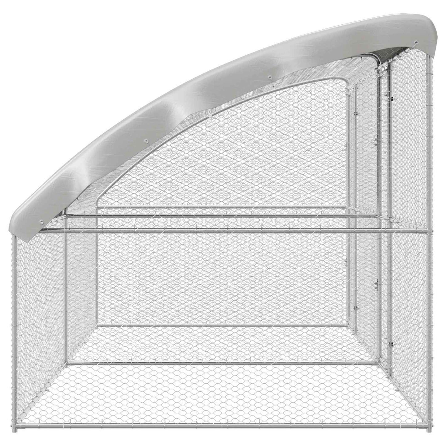 Hühnerkäfig 2 pcs Silber 400 x 200 x 200 cm Stahl und PE