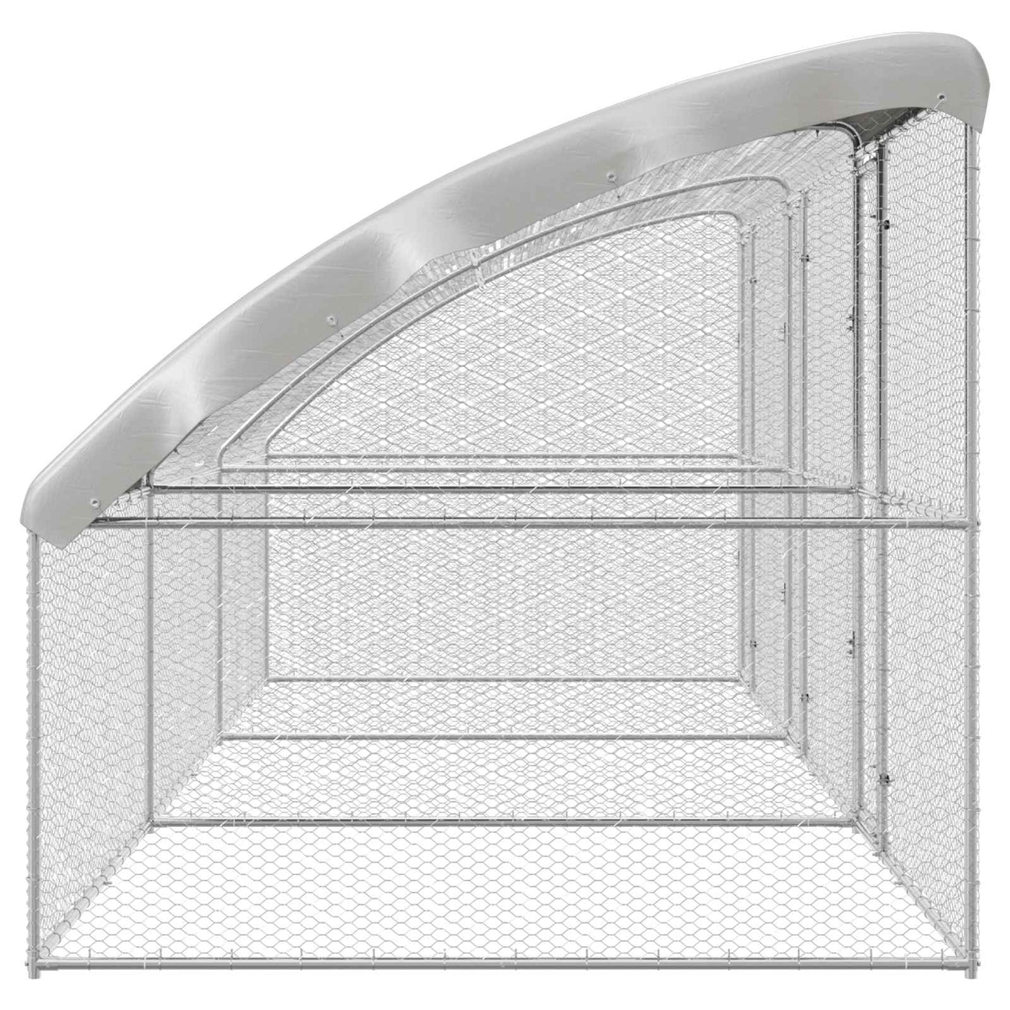 Hühnerkäfig 3 pcs Silber 600 x 200 x 200 cm Stahl und PE
