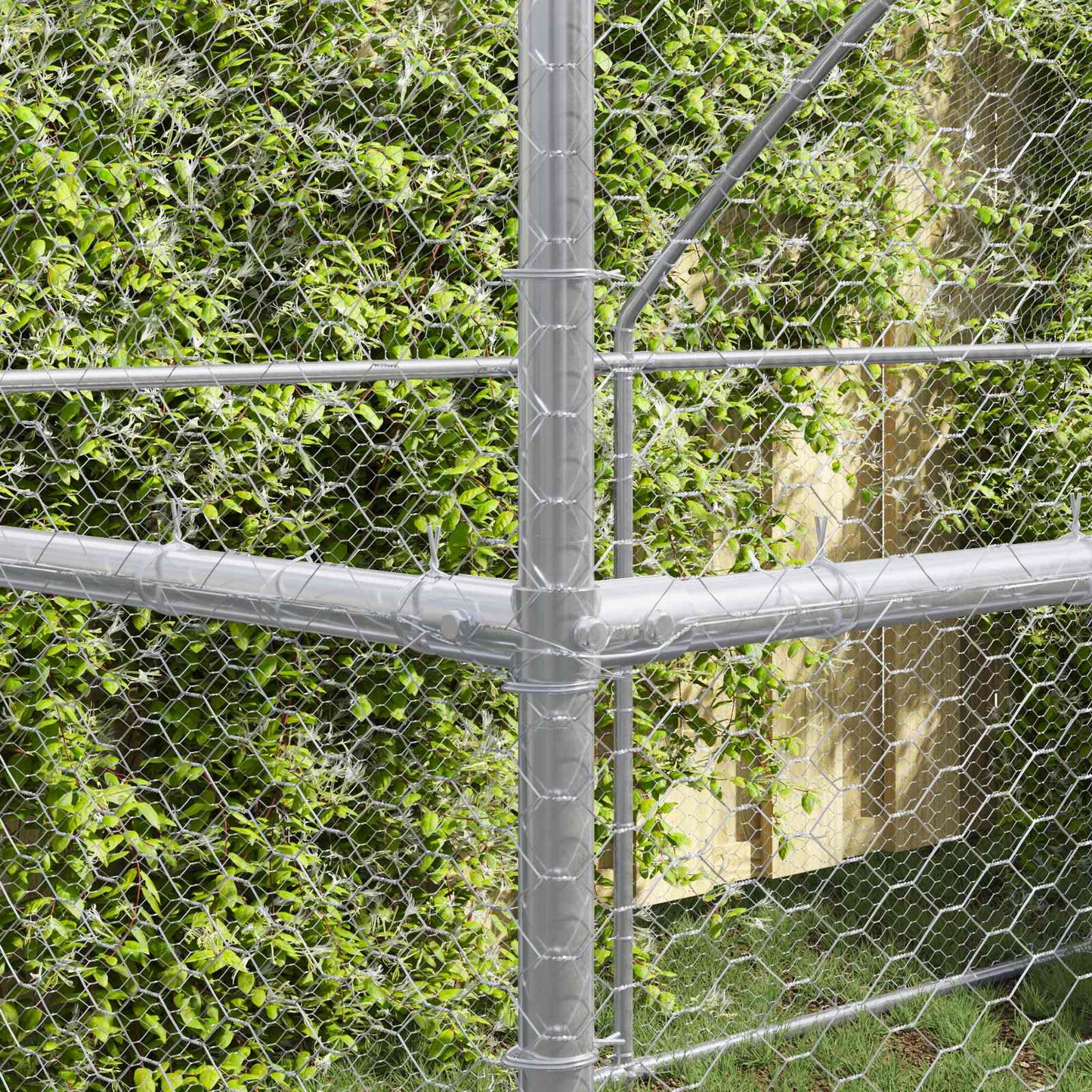 Hühnerkäfig 3 pcs Silber 600 x 200 x 200 cm Stahl und PE