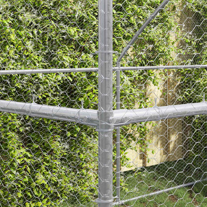 Hühnerkäfig 4 pcs Silber 800 x 200 x 200 cm Stahl und PE