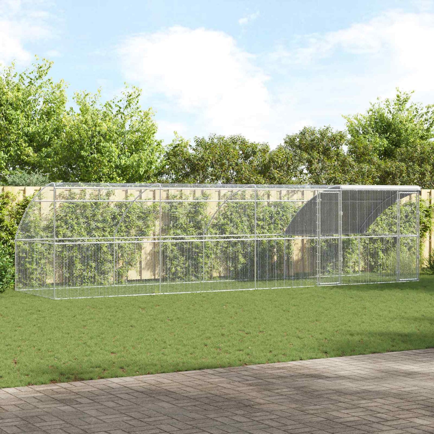 Hühnerkäfig 4 pcs Silber 800 x 200 x 200 cm Stahl und PE