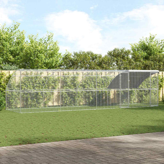 Hühnerkäfig 4 pcs Silber 800 x 200 x 200 cm Stahl und PE