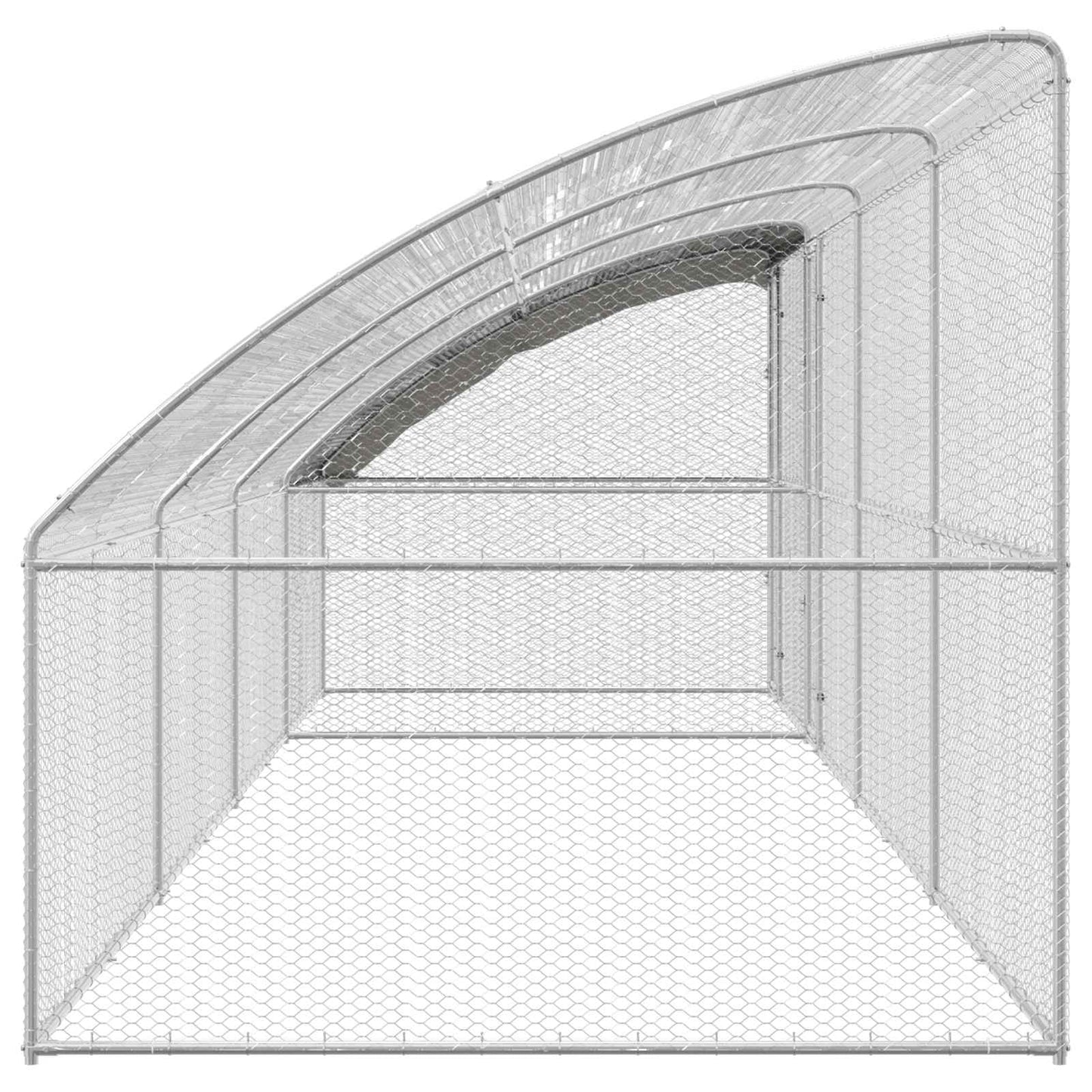 Hühnerkäfig 4 pcs Silber 800 x 200 x 200 cm Stahl und PE