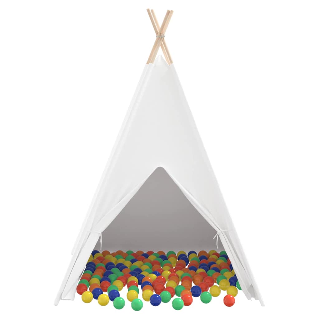 Teepee Zelt Weiß 120 x 120 x 150 cm Stoff und Kunststoff