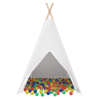 Teepee Zelt Weiß 120 x 120 x 150 cm Stoff und Kunststoff