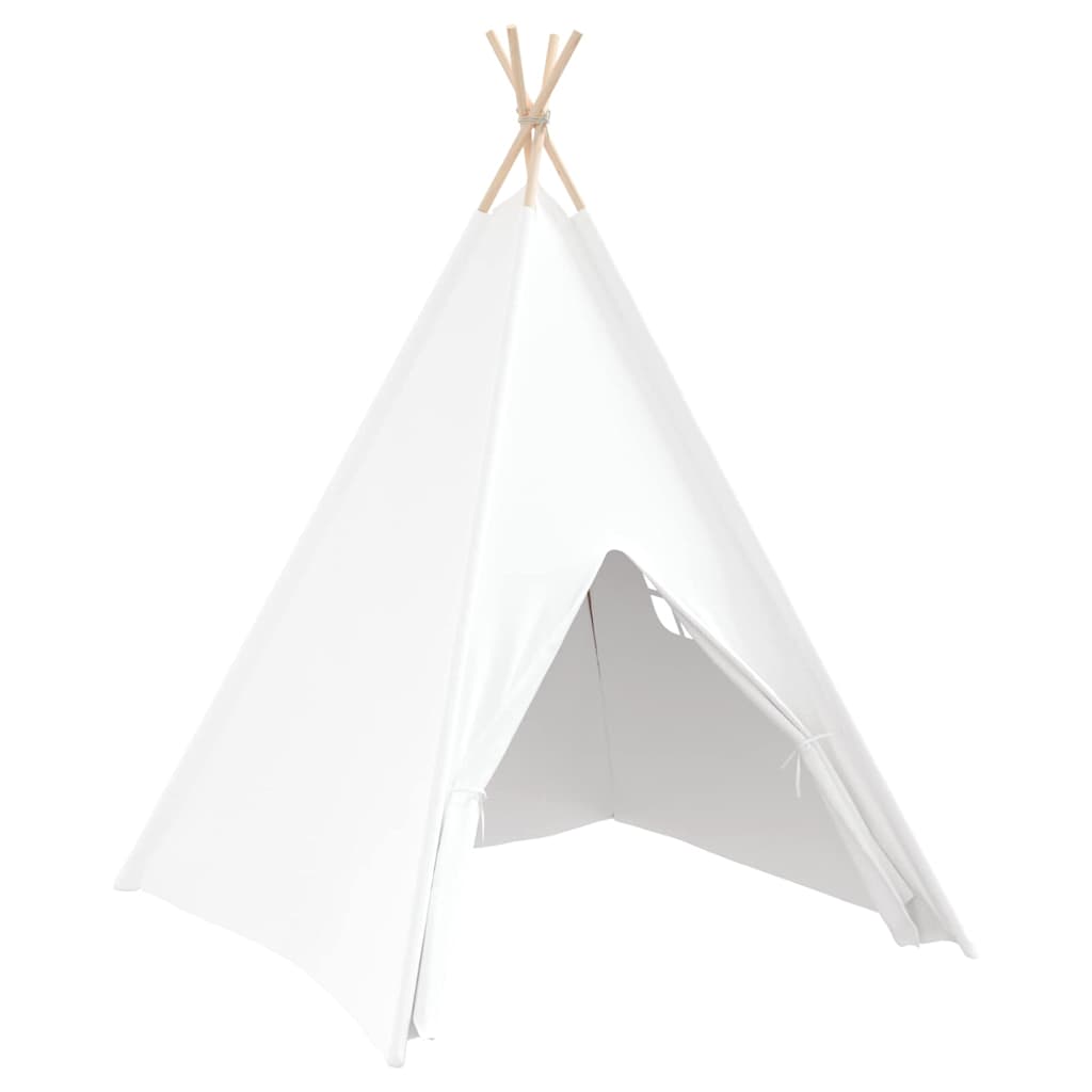 Teepee Zelt Weiß 120 x 120 x 150 cm Stoff und Plastik