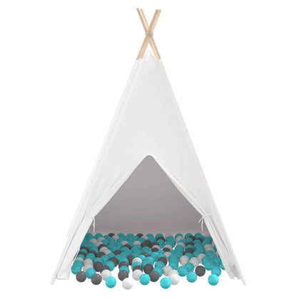 Teepee Zelt Weiß 120 x 120 x 150 cm Stoff und Plastik