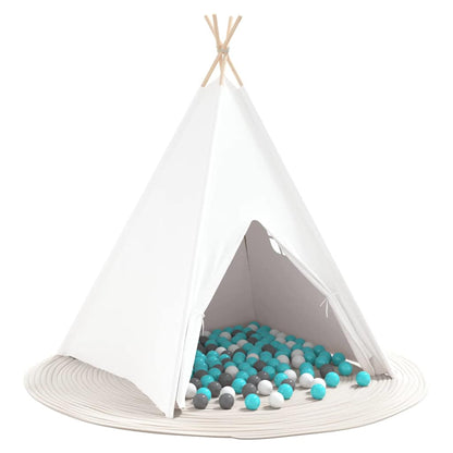 Teepee Zelt Weiß 120 x 120 x 150 cm Stoff und Plastik