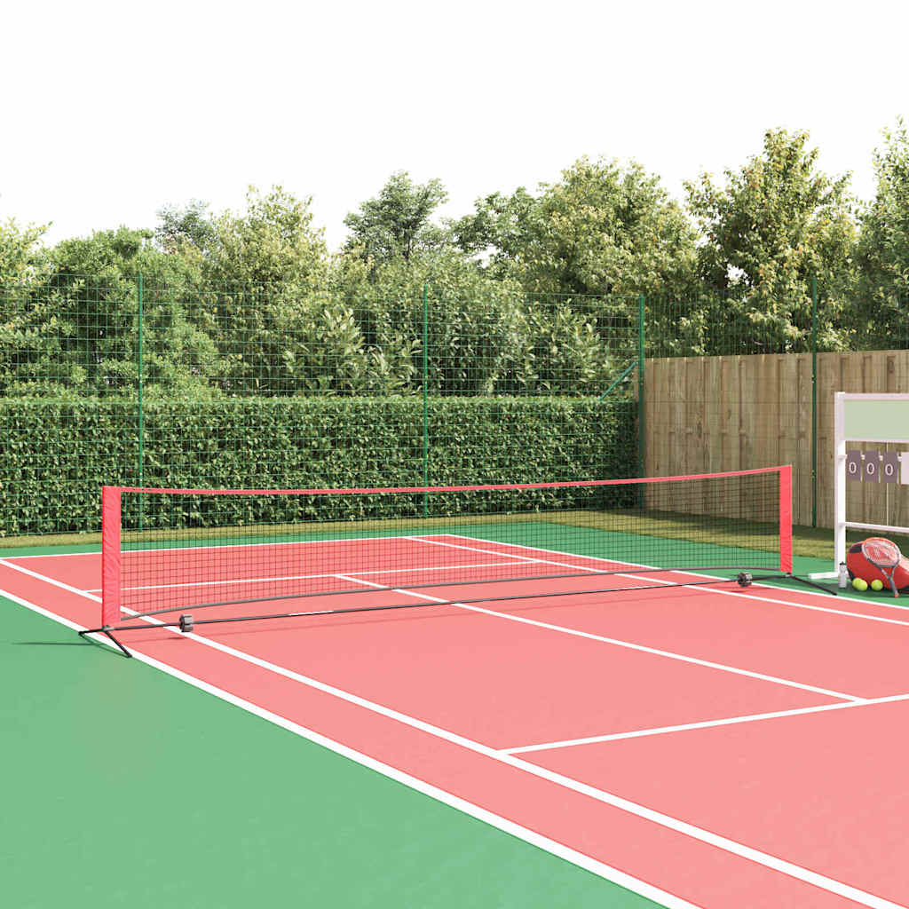 Tennisnetz Schwarz und Rot 494,5 x 90 x 87 cm Polyester