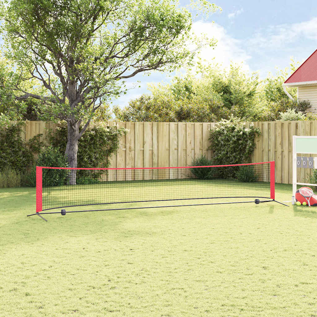 Tennisnetz Schwarz und Rot 494,5 x 90 x 87 cm Polyester