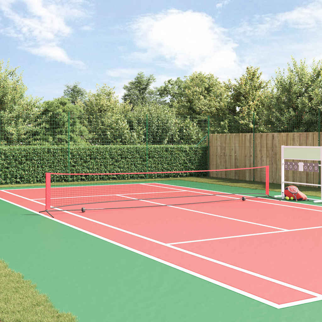 Tennisnetz Schwarz und Rot 595 x 90,5 x 87 cm Polyester