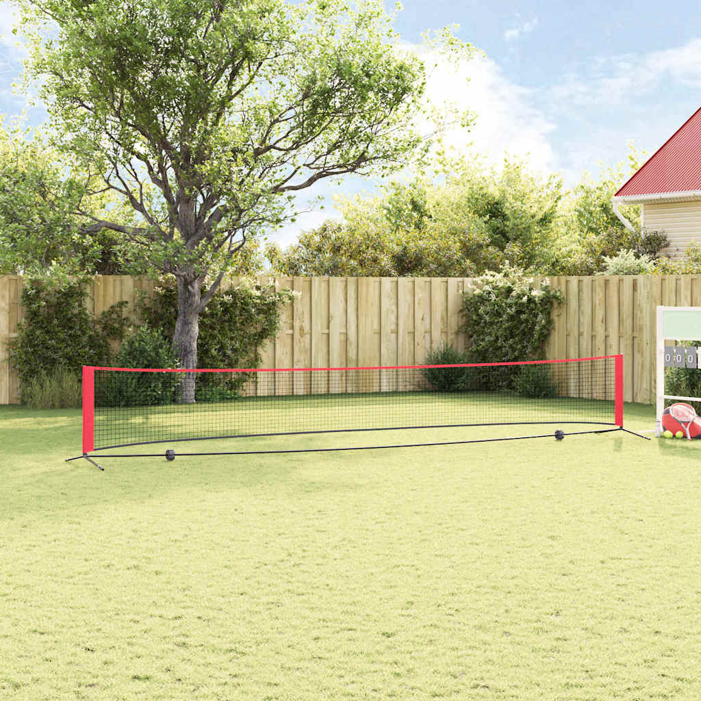 Tennisnetz Schwarz und Rot 595 x 90,5 x 87 cm Polyester