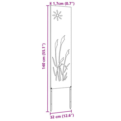 Garten Sichtschutz-Leinwand Silber 32 x 140 cm Verzinkter Stahl