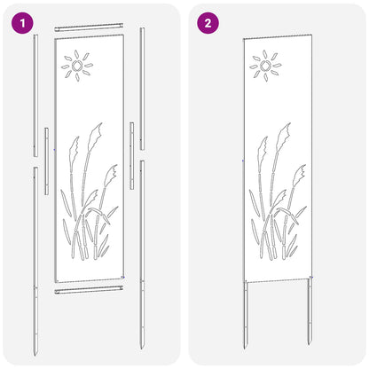 Garten Sichtschutz-Leinwand Rostig 32 x 140 cm Wetterfeststahl