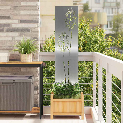 Garten Sichtschutz-Leinwand Silber 32 x 140 cm Verzinkter Stahl