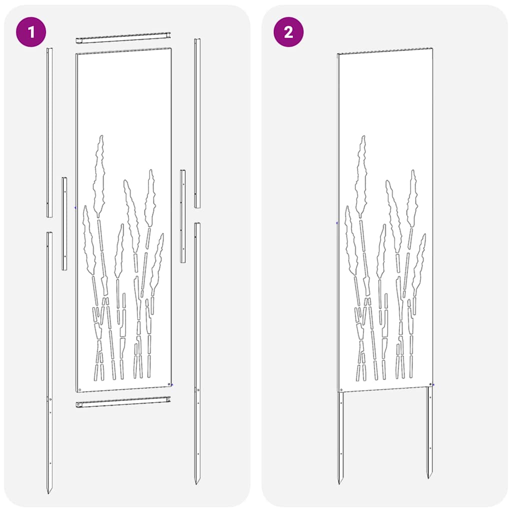 Garten Sichtschutz-Leinwand Rostig 32 x 140 cm Wetterfeststahl