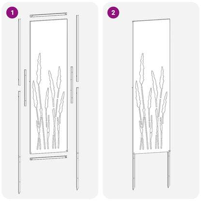 Garten Sichtschutz-Leinwand Rostig 32 x 140 cm Wetterfeststahl