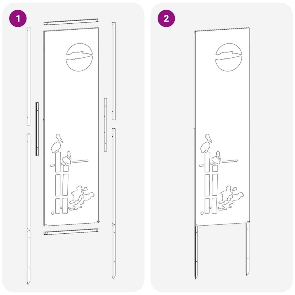 Garten Sichtschutz-Leinwand Rostig 32 x 140 cm Wetterfeststahl