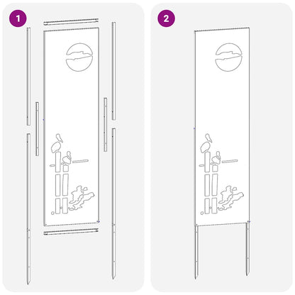 Garten Sichtschutz-Leinwand Rostig 32 x 140 cm Wetterfeststahl