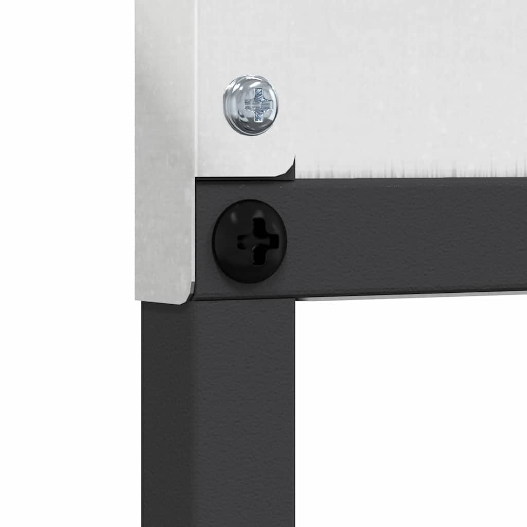 Garten Sichtschutz-Leinwand Floral Silber 32 x 140 cm Edelstahl