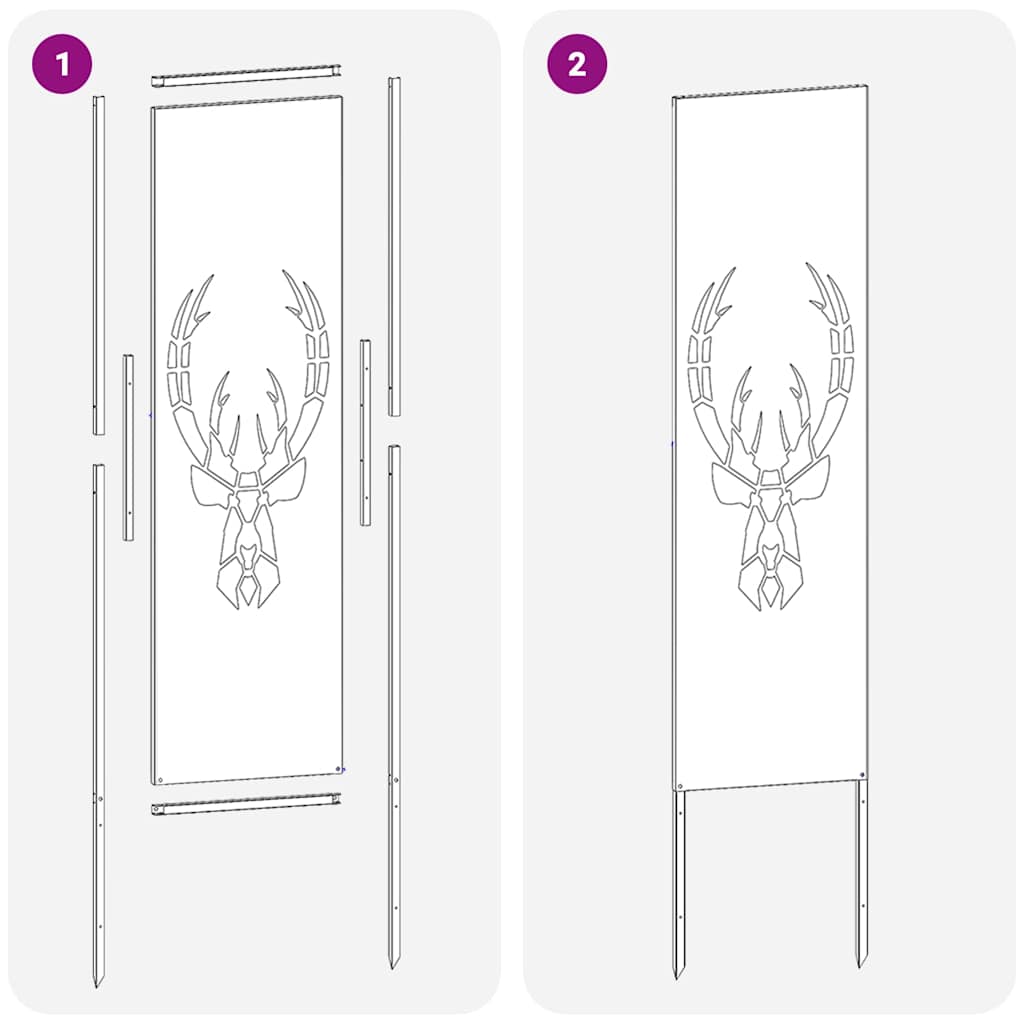 Garten Sichtschutz-Leinwand Rostig 32 x 140 cm Wetterfeststahl