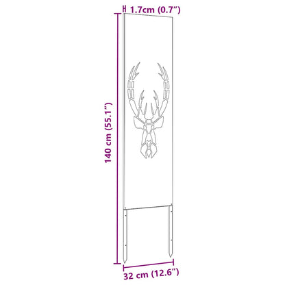Garten Sichtschutz-Leinwand Rostig 32 x 140 cm Wetterfeststahl