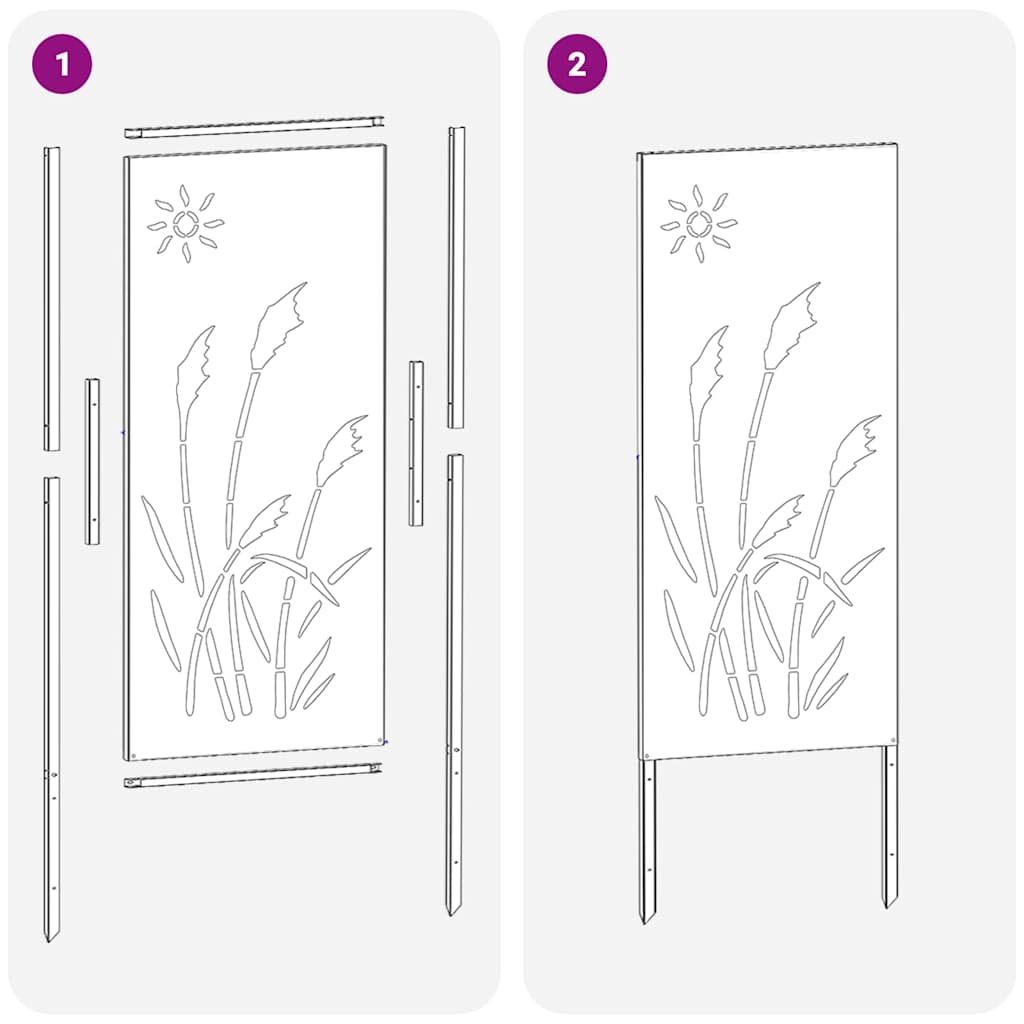 Garten Sichtschutz-Leinwand Silber 50 x 140 cm Verzinkter Stahl