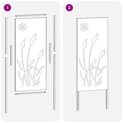 Garten Sichtschutz-Leinwand Silber 50 x 140 cm Verzinkter Stahl