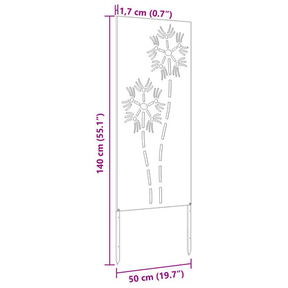 Garten Sichtschutz-Leinwand Silber 50 x 140 cm Edelstahl