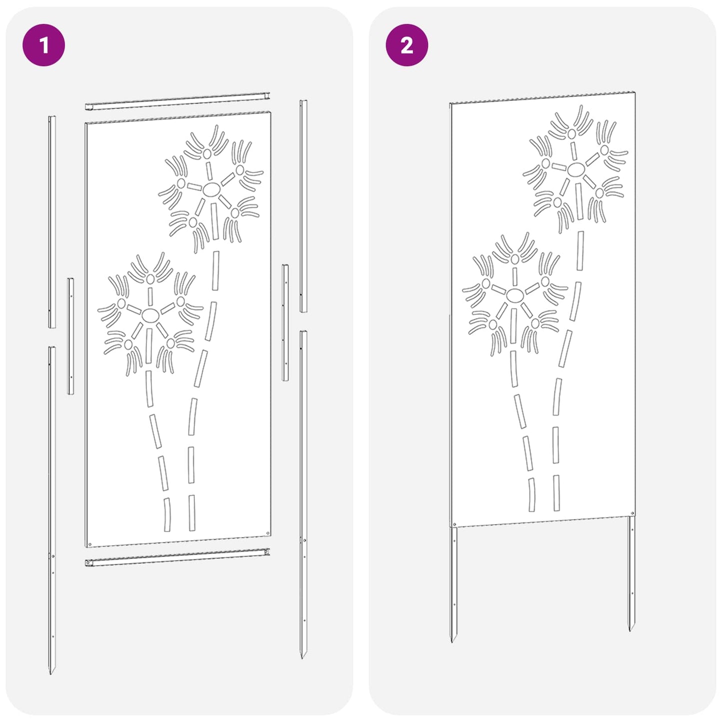 Garten Sichtschutz-Leinwand Silber 50 x 140 cm Verzinkter Stahl