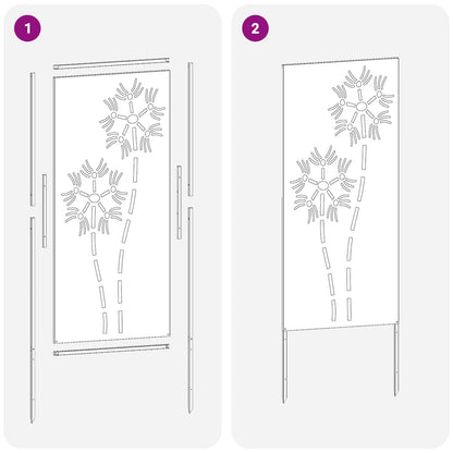 Garten Sichtschutz-Leinwand Silber 50 x 140 cm Verzinkter Stahl