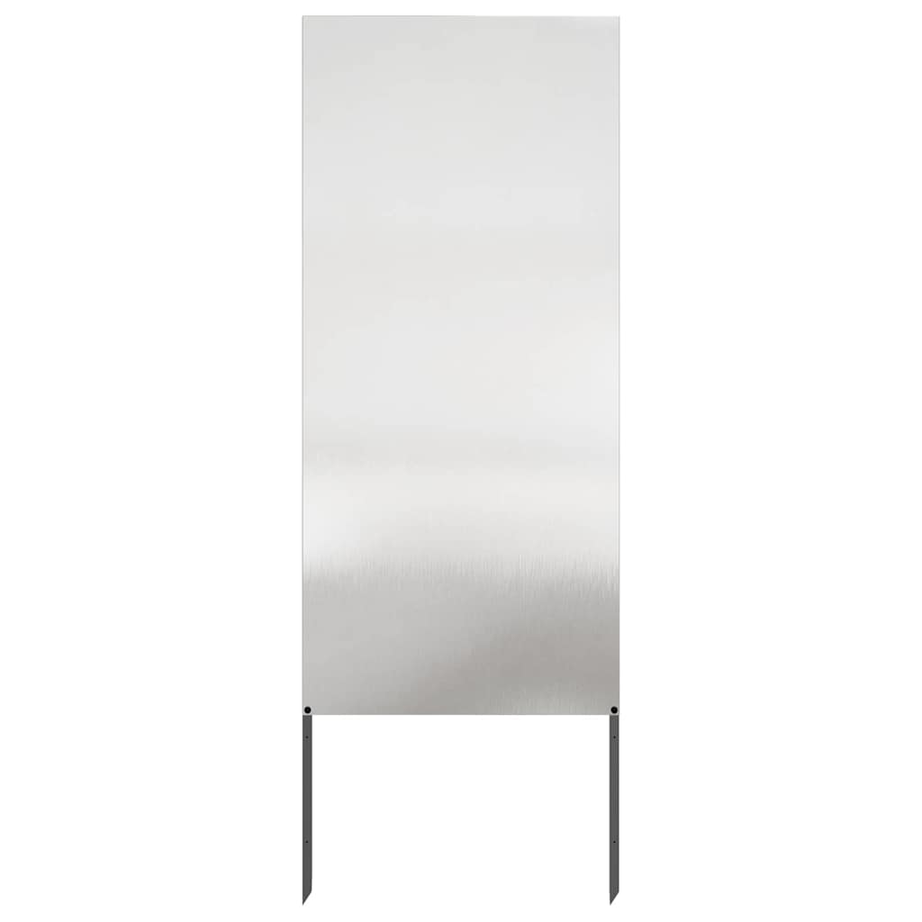 Garten Sichtschutz-Leinwand Silber 50 x 140 cm Edelstahl