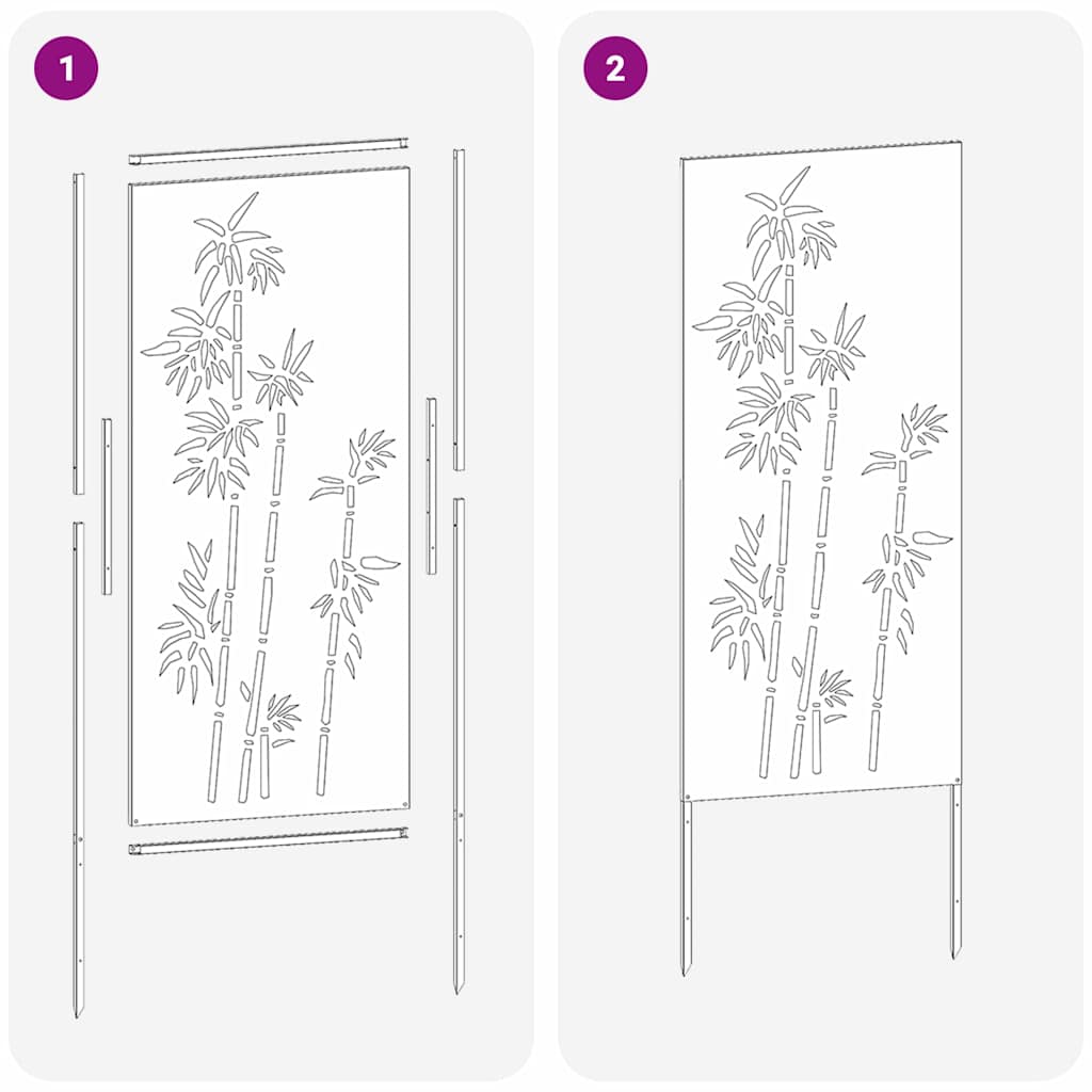 Garten Sichtschutz-Leinwand Floral Schwarz 50 x 140 cm