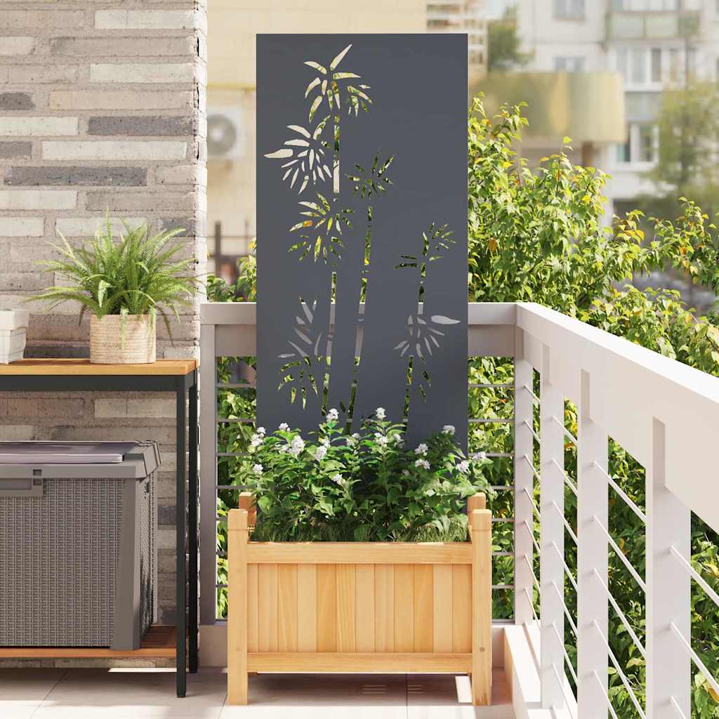 Garten Sichtschutz-Leinwand Floral Anthrazit 50 x 140 cm