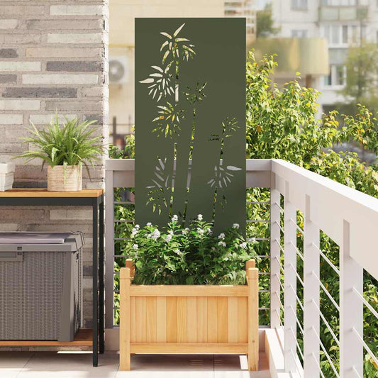 Garten Sichtschutz-Leinwand Floral Olivgrün 50 x 140 cm