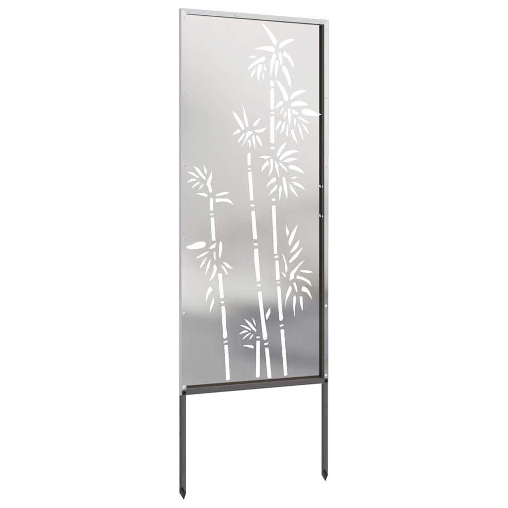 Garten Sichtschutz-Leinwand Floral Silber 50 x 140 cm Edelstahl