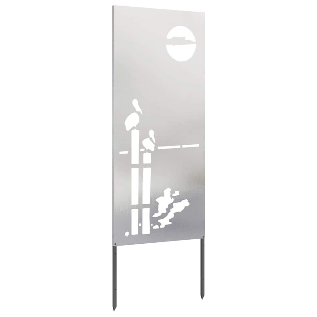 Garten Sichtschutz-Leinwand Silber 50 x 140 cm Edelstahl