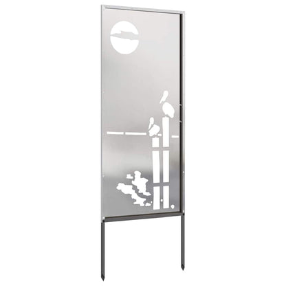 Garten Sichtschutz-Leinwand Silber 50 x 140 cm Edelstahl