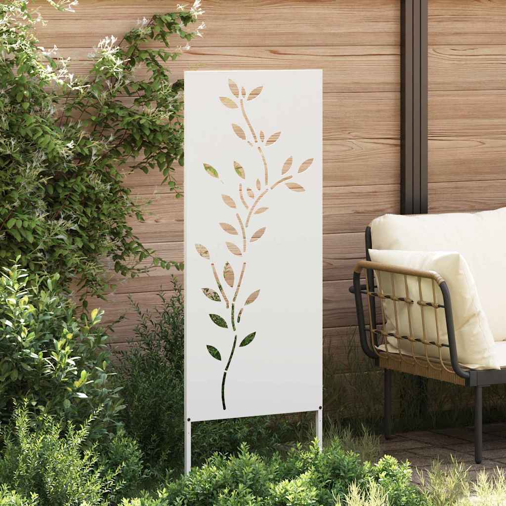 Garten Sichtschutz-Leinwand Floral Weiß 50 x 140 cm