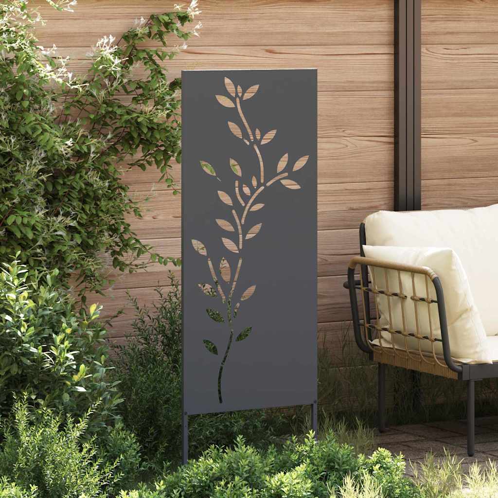 Garten Sichtschutz-Leinwand Floral Anthrazit 50 x 140 cm