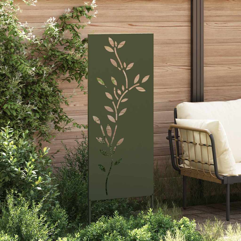 Garten Sichtschutz-Leinwand Floral Olivgrün 50 x 140 cm