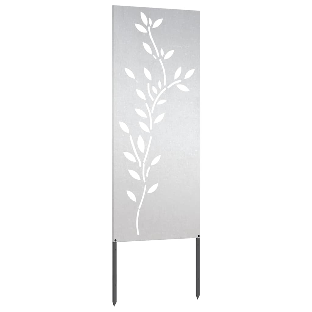 Garten Sichtschutz-Leinwand Floral Silber 50 x 140 cm Edelstahl