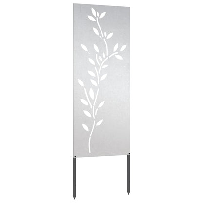 Garten Sichtschutz-Leinwand Floral Silber 50 x 140 cm Edelstahl