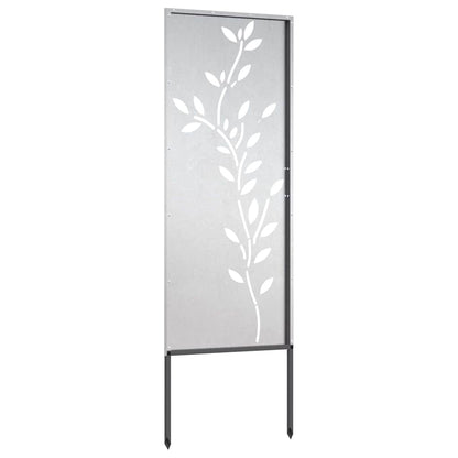 Garten Sichtschutz-Leinwand Floral Silber 50 x 140 cm Edelstahl